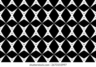  nahtloses geometrisches Muster in Schwarz und Weiß.