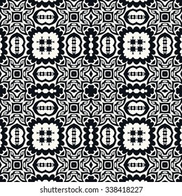 Black White Seamless Geometric Pattern Tribal Stock Vector (Royalty ...
