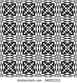 Black and white seamless geometric pattern, tribal ethnic arabic indian ornament. Hand drawn abstract background with sketchy repeating texture. 