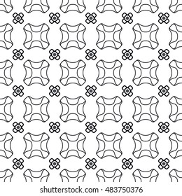 Black and white seamless geometric pattern, repeating texture. Seamless line background. Contemporary graphic design, ethnic arabic, indian, turkish monochrome ornament.