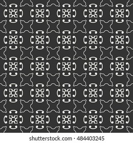 Black and white Seamless geometric pattern, repeating texture. Seamless line background. Contemporary graphic design, ethnic arabic, indian, turkish monochrome ornament.