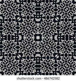 Black and white seamless geometric pattern, repeating texture. Seamless line background. Contemporary graphic design, ethnic arabic, indian, turkish monochrome ornament.