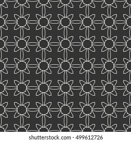 Black and white seamless geometric pattern, repeating texture. Seamless line background. Contemporary graphic design, ethnic arabic, indian, turkish monochrome ornament.