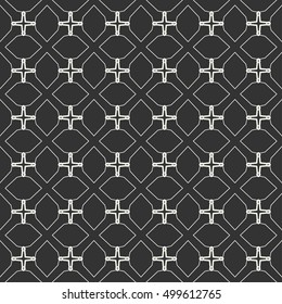 Black and white seamless geometric pattern, repeating texture. Seamless line background. Contemporary graphic design, ethnic arabic, indian, turkish monochrome ornament.
