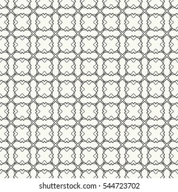 Black and white seamless geometric pattern, repeating texture. Seamless line background. Contemporary graphic design, ethnic arabic, indian, turkish monochrome ornament.