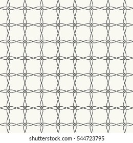 Black and white seamless geometric pattern, repeating texture. Seamless line background. Contemporary graphic design, ethnic arabic, indian, turkish monochrome ornament.