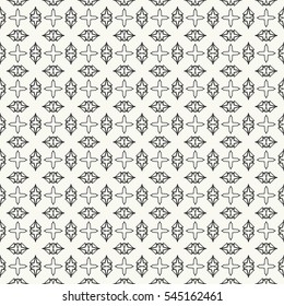 Black and white seamless geometric pattern, repeating texture. Seamless line background. Contemporary graphic design, ethnic arabic, indian, turkish monochrome ornament.