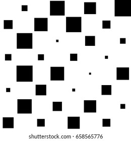 Black and white seamless geometric pattern. Repeatable texture / background with array, structure of shapes