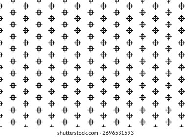  Padrão de adição geométrica sem costura, preto e branco.