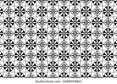 Patrón geométrico inconsútil blanco y negro del Vector de la teja para los fondos