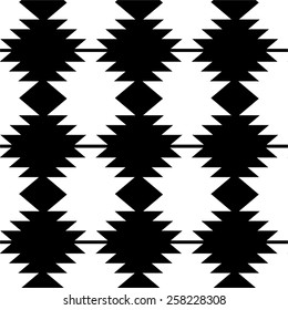 Black and white seamless geometric vector pattern