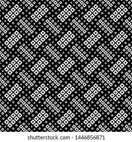 Black and white seamless geometrical diagonal square pattern background - abstract vector graphic design