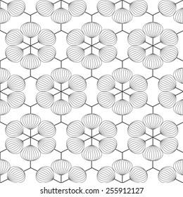 Black and white seamless graphic pattern  vector background.