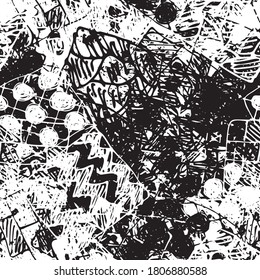 Fondo de color negro y blanco inmaculado. Resumen de textura repetitiva. Plantilla monocroma para impresión