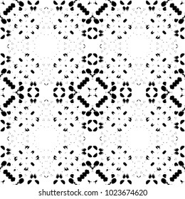 Black and White Seamless Grunge Dust Messy Pattern. Easy To Create Abstract Vintage, Dotted, Scratched Effect With Grain And Noise. Aged Design Element. Black and White Vector