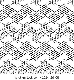Black and White Seamless Grunge Dust Messy Pattern. Easy To Create Abstract Vintage, Dotted, Scratched Effect With Grain And Noise. Aged Design Element. Black and White Vector