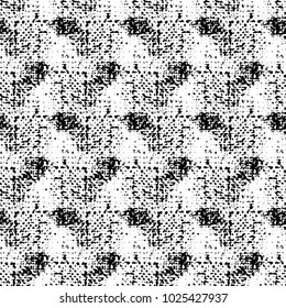Black and White Seamless Grunge Dust Messy Pattern. Easy To Create Abstract Vintage, Dotted, Scratched Effect With Grain And Noise. Aged Design Element. Black and White Vector