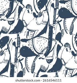 Black and white seamless grunge pattern. Vector illustration