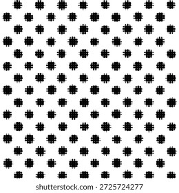 Modelo inconsútil blanco y negro del punto del semitono con las Formas circulares abstractas, aisladas en el fondo blanco. Textura minimalista moderna para textiles, Fondo de pantalla, embalaje, marca o Diseño gráfico.