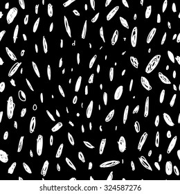 Black and white seamless hand drawn texture design for backgrounds. Vector illustration.