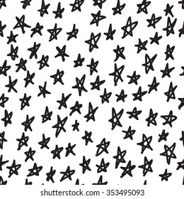 Black and white seamless hand drawn texture designs for backgrounds, vector illustration patterns.