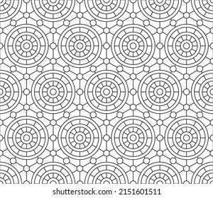 Black and white seamless illustrations. Coloring book, colouring page for children and adults. Decorative abstract linear vector pattern design. Thin line drawing. Easy to edit color and line weight
