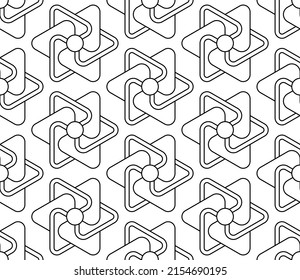 Black and white seamless illustrations. Coloring book, colouring page for children and adults. Decorative abstract linear vector pattern design. Thin line drawing. Easy to edit color and line weight