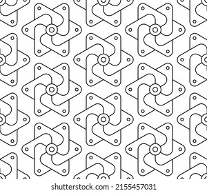 Black and white seamless illustrations. Coloring book, colouring page for children and adults. Decorative abstract linear vector pattern design. Thin line drawing. Easy to edit color and line weight 