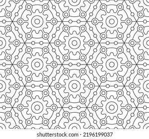 nahtlose Schwarzweiß-Illustrationen. Farbbuch, Farbseite für Kinder und Erwachsene. Dekoratives abstraktes lineares Vektordesign. Dünne Linienzeichnung. Einfache Bearbeitung von Farbe und Zeilengewicht 