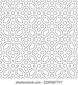 Black and white seamless illustrations. Coloring book, colouring page for children and adults. Decorative abstract linear vector pattern design. Line art drawing. Easy to edit color and line