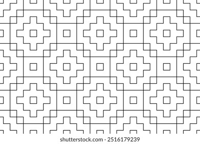 Ilustrações sem costura em preto e branco. Livro de colorir, página de colorir para crianças e adultos. Projeto decorativo abstrato padrão vetorial linear. Desenho de arte. Cor e linha fáceis de editar