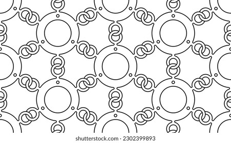 Black and white seamless illustrations. Line art drawing. Coloring book, colouring page for children and adults. Decorative abstract linear vector pattern design. Easy to edit color and line