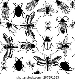 Insect Collection Vector Silhouette Stock Vector (Royalty Free) 105635120