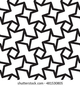 Black and white seamless line pattern minimal vector background