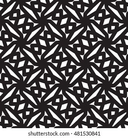 Black and white seamless line pattern minimal vector background