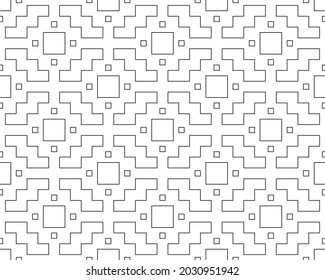 Black and white seamless linear illustrations. Coloring book, colouring page for children and adults. Decorative abstract vector pattern design. Line art drawing. Easy to edit color and line weight.
