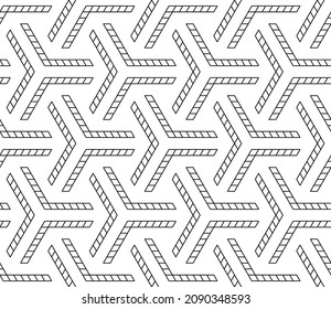Lineare Illustrationen in Schwarz und Weiß, nahtlos. Farbbuch, Farbseite für Kinder und Erwachsene. Dekoratives abstraktes Vektordesign. Linienzeichnung. Einfache Bearbeitung von Farbe und Zeilengewicht
