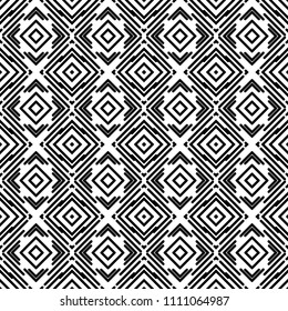 Black and White Seamless Lines squares Pattern. Abstract Background Design, Vector illustration