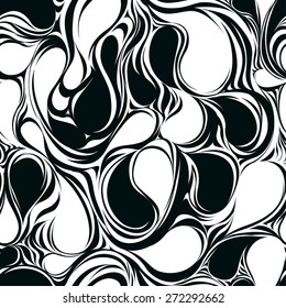 black and white seamless liquid vector of pattern