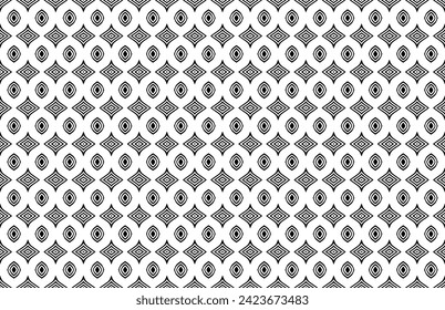 black and white seamless patten background element fabric drawing line cover.   