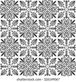 Decorative Monochrome Tile Pattern Design Vector Stock Vector (Royalty ...