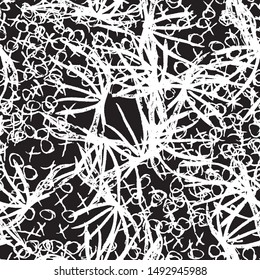 Black and white seamless pattern. Abstract grunge texture