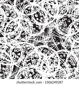 Black and white seamless pattern. Abstract grunge texture