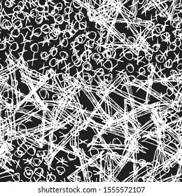 Black and white seamless pattern. Abstract grunge texture