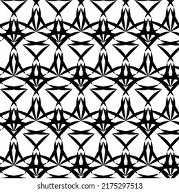 Black white seamless pattern with abstract motif for design