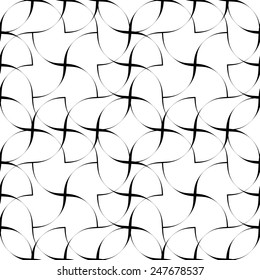 Black and white seamless pattern, abstract background, vector, illustration.