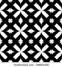 Black and white seamless pattern, abstract background, vector, illustration.
