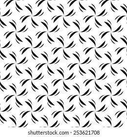 Black and white seamless pattern, abstract background, vector, illustration.