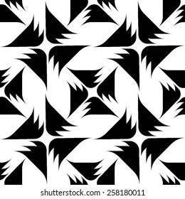 Black and white seamless pattern, abstract background, vector, illustration.
