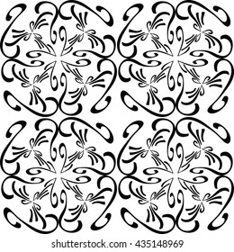 black and white seamless pattern. Abstraction. Textile